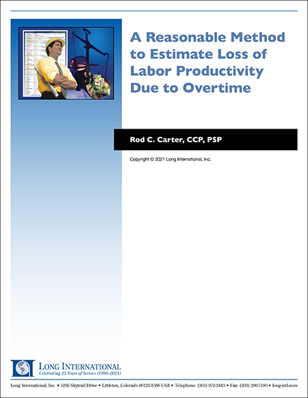 A Reasonable Method to Estimate Loss of Labor Productivity Due to Overtime