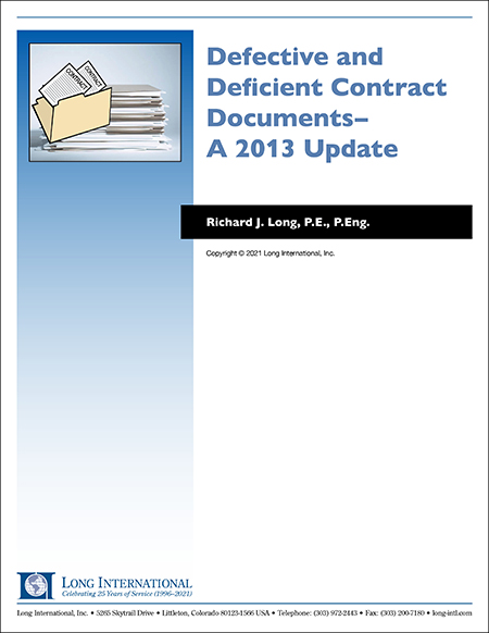 Defective and Deficient Contract Documents—A 2013 Update
