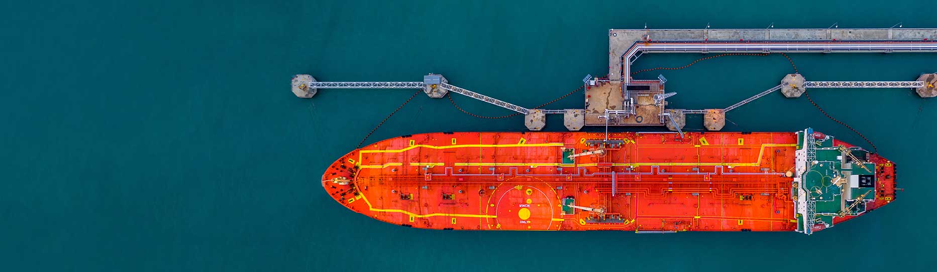 Oil and gas cargo tanker ship at port