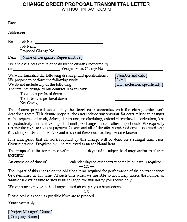 construction notice of delay template