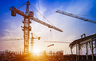 Cranes at a construction site
