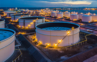 Chemical petroleum petrochemical refinery storage tank farm