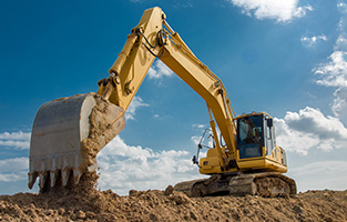 Excavator at a construction site