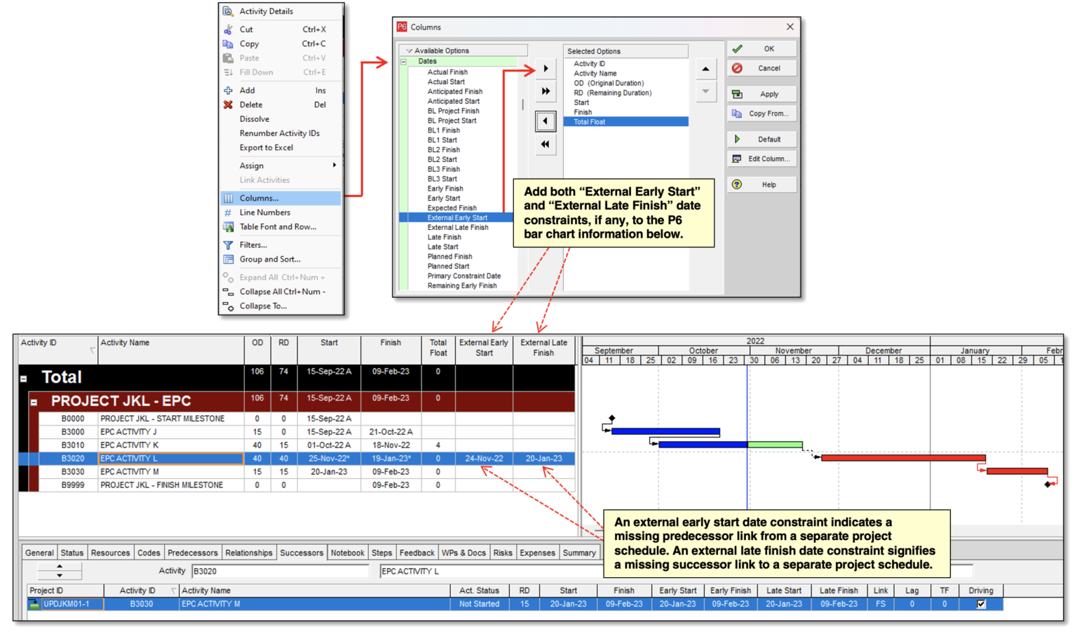 Considerations When Encountering External Early Start Date and External